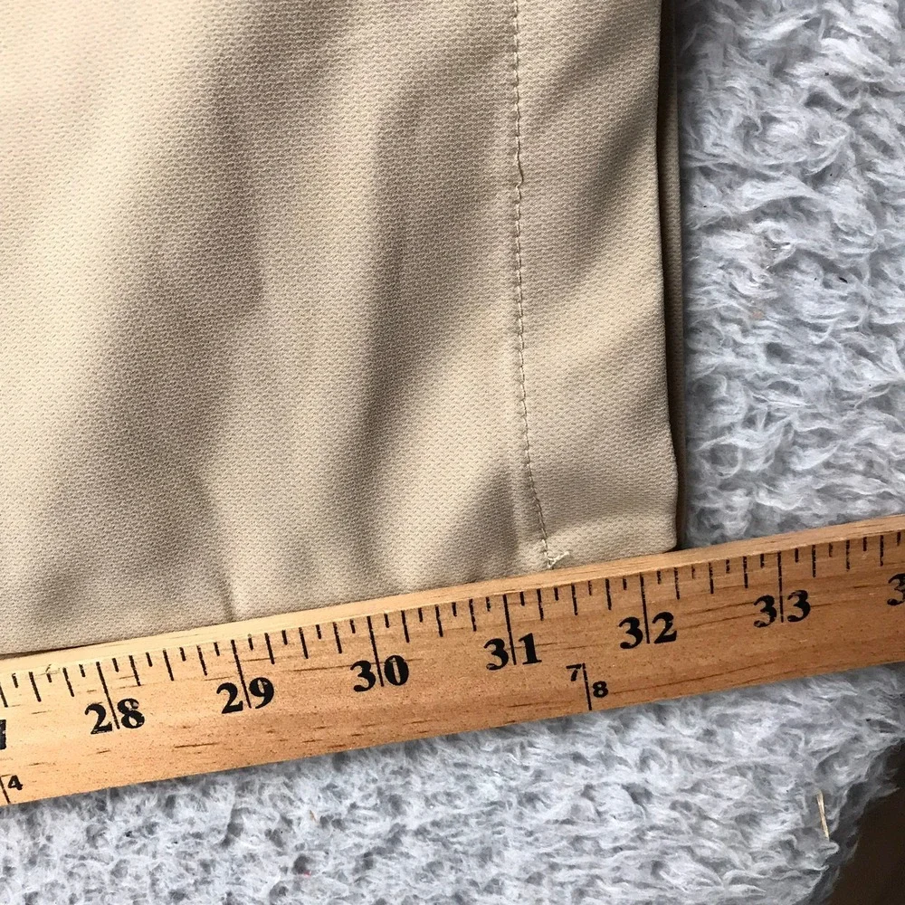 Banana Republic Flat Front Pant Mens 32x34 Tan Golf Trousers Polyester  NEW NWT